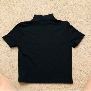 Black mock neck crop top size small fitted no tag